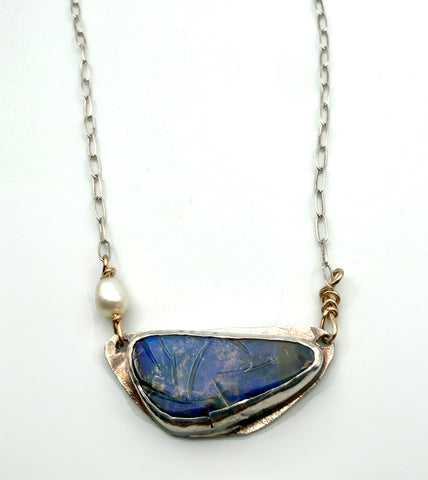 Bezel Set Boulder Opal Necklace