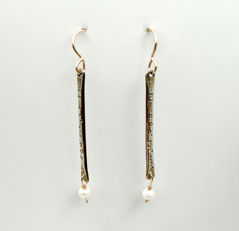 Mixed Metal Bar Earrings