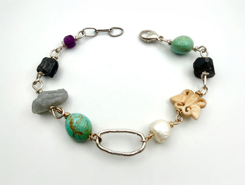 Mixed Media Wonky Hoop Bracelet