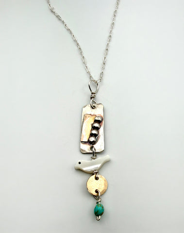 Collage Bird Necklace