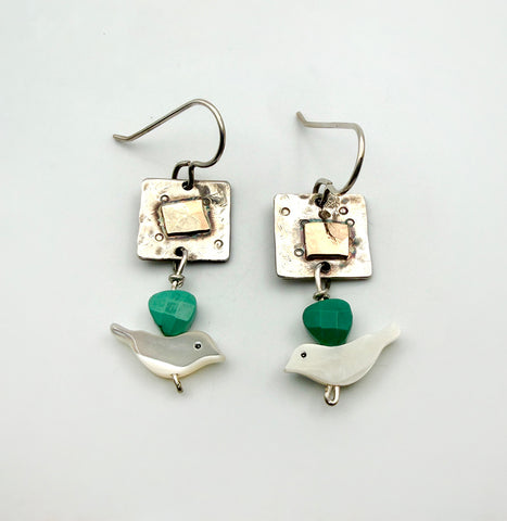 Collage Bird Earrings