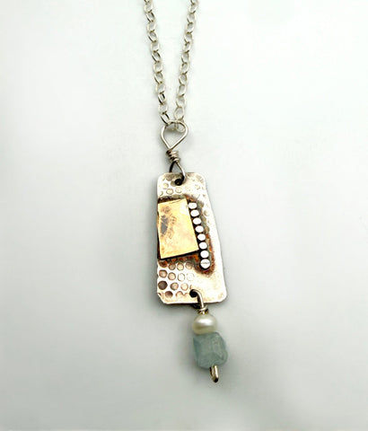 Collage Aquamarine Drop Necklace