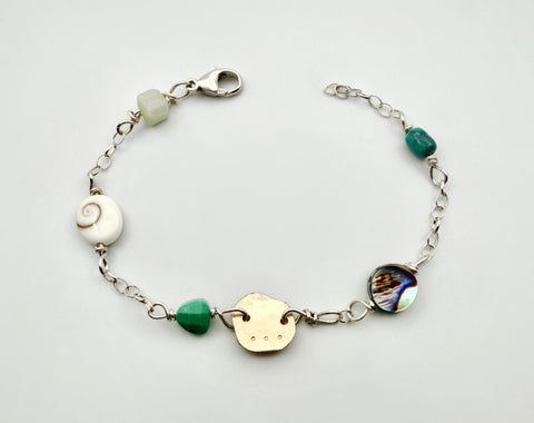 Mixed Media Shell Bracelet