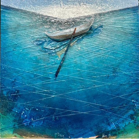 Artist/Poet Soul Boat - Illumination at Sea, Tapestry Seascape Series