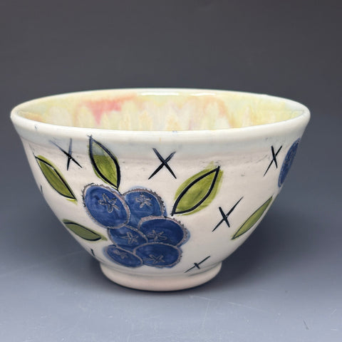 Illustrated Blueberries Bowl No. 2