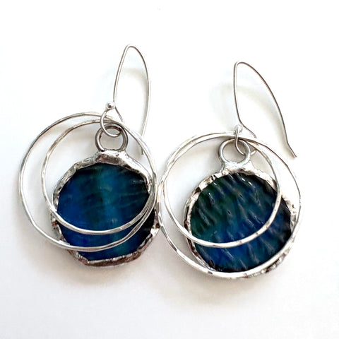 Stained Glass Earrings - Dark Blue