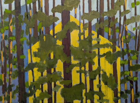 Three Houses Among Trees