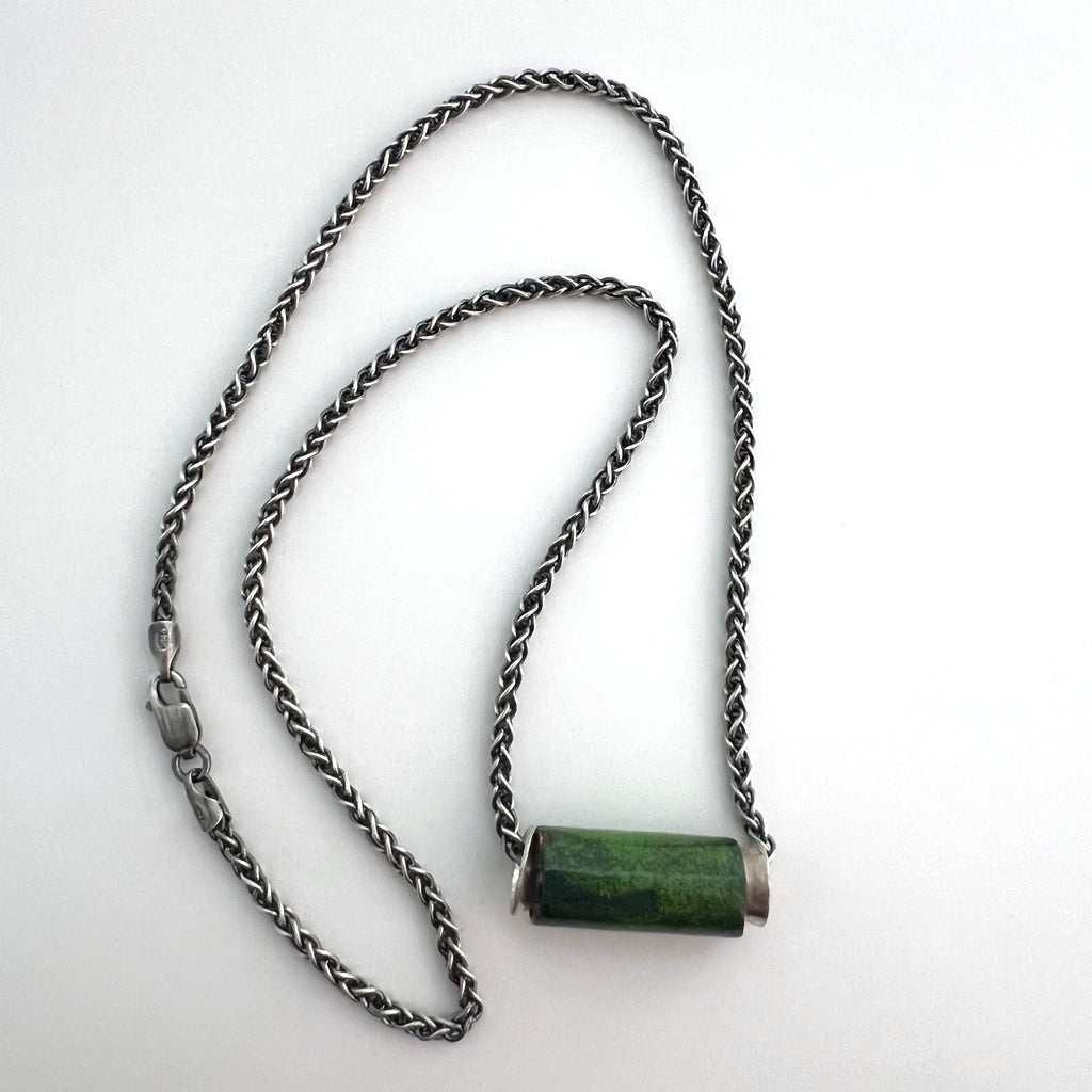 Green Enamel Bead Necklace 2