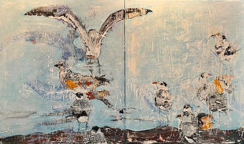 Terns Frolicking (diptych)