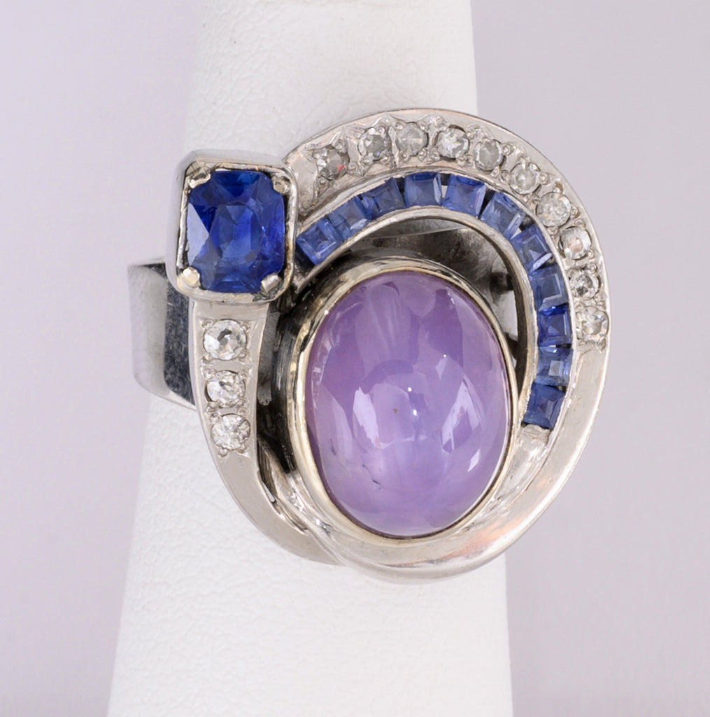 Natural Violet Star Sapphire Ring