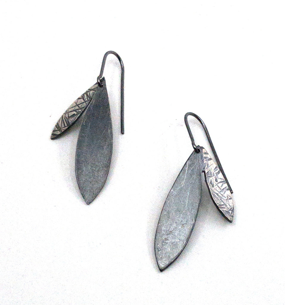 Small Double Feather Earrings