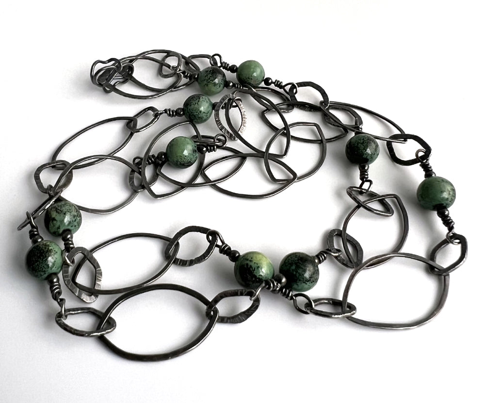 Chain with Green Beads