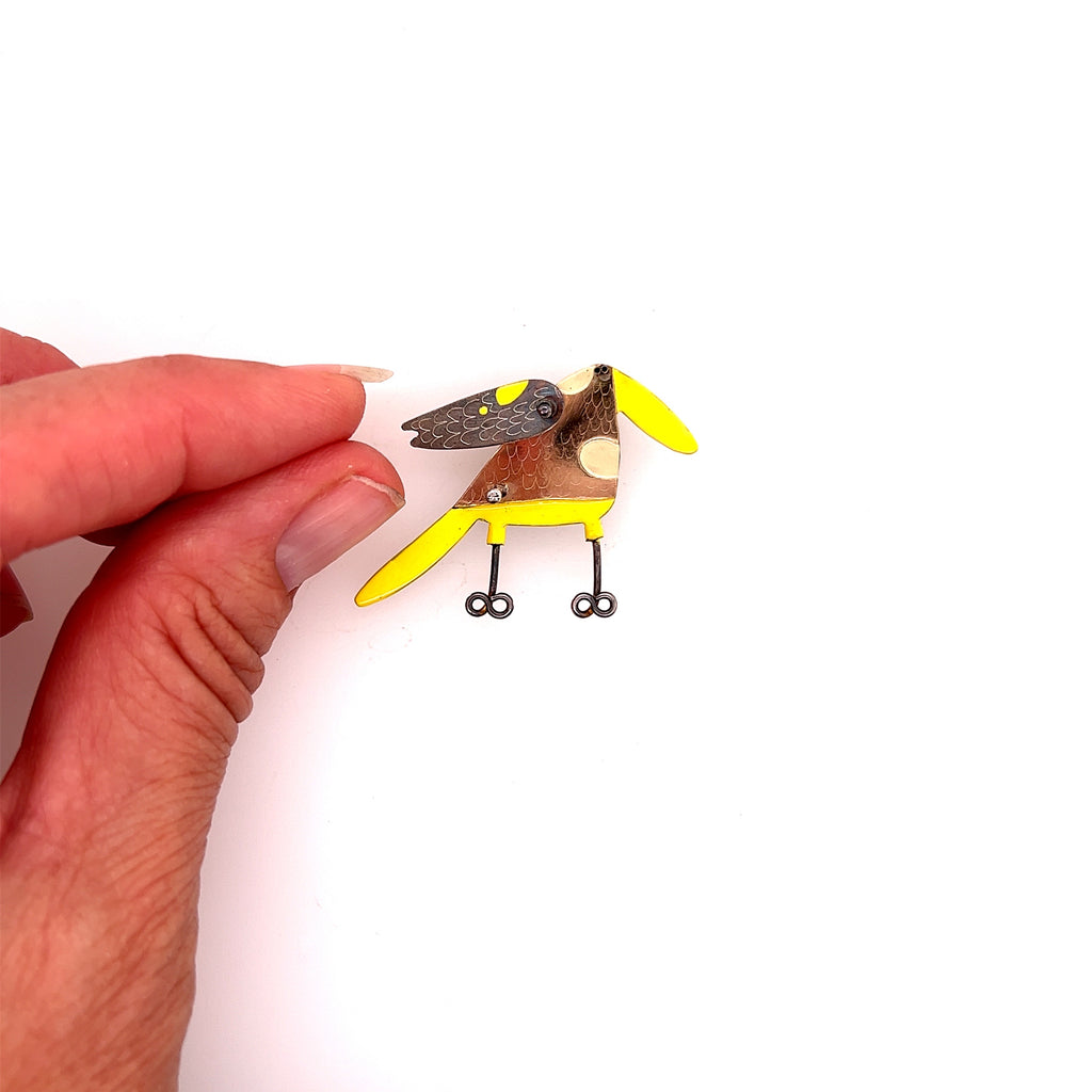 Lemon Lorikeet Pin with Moveable Wing