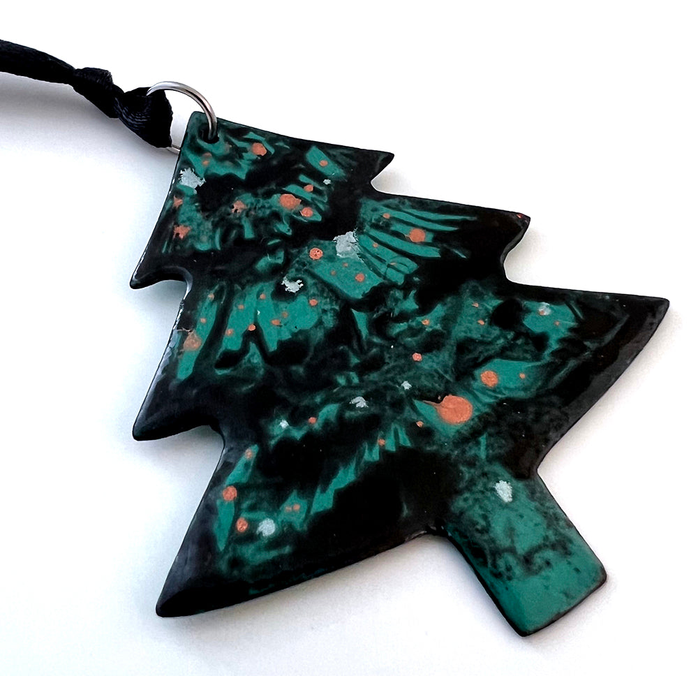 Teal and Black Tree Ornament