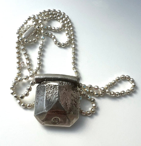 Silver Gemstone Necklace with Cubic Zirconia